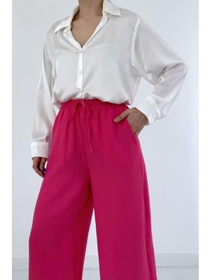 Emh Store Fuşya Keten Pantolon