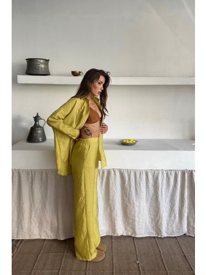 Emh Store Gömlek-Pantolon Takım Cupra Kumaş - Yağ Yeşili