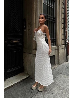 Emh Store Artesmis Askılı Ajurlu Elbise 2773