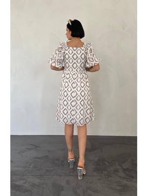 Emh Store Vizon Kare Desenli Yazlık Elbise