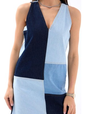 Emh Store 7385 Kot Elbise-Mavi