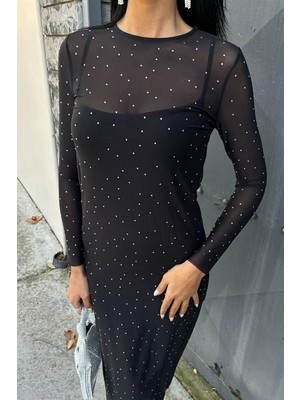 Emh Store Taş Işlemeli Premium Tül Elbise 2829