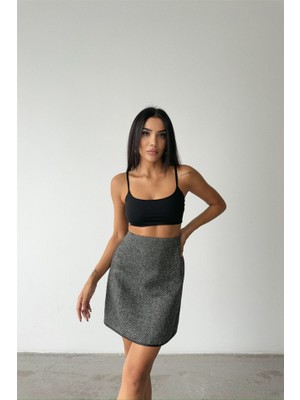 Emh Store Kaşe Kısa Etek - Siyah