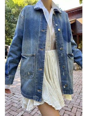 Emh Store Mavi Vintage Kot Ceket