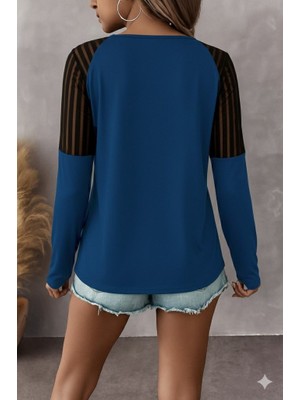 Emh Store Kadın Uzun Kollu Yakadan Fermuarlı Viskon Bluz