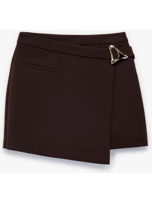 Koton Cepli Metal Aksesuarlı Asimetrik Kesim Mini Şort Etek