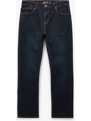 Koton Normal Bel Cepli Pamuklu Straight Fit Jean Pantolon - Mark Jean