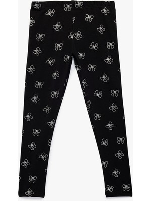 Koton Pamuklu Dar Kalıp Kurdele Baskılı Tayt