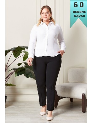 Elmas Tesettür Kadın Tesettür Giyim Büyük Beden Rivetli Scuba Pantolon