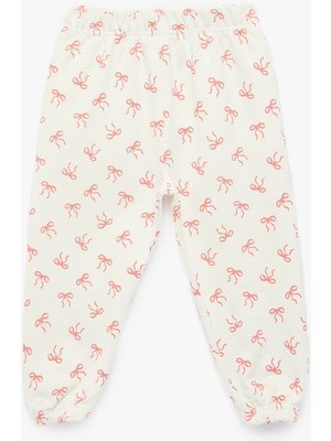 Koton Beli Lastikli Pamuklu Fiyonk Desenli Jogger Eşofman Altı