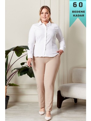 Elmas Tesettür Kadın Tesettür Giyim Büyük Beden Rivetli Scuba Pantolon