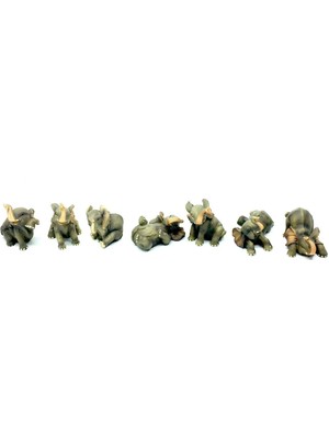 PremiumPort 7'li Fil Biblo Seti, Şans ve Bereket Getiren Dekorasyon Hediyesi