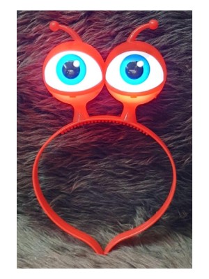 Cenk Xstore LED Işıklı &amp; Pilli Uzaylı Göz Parti Tacı Kırmızı Renk