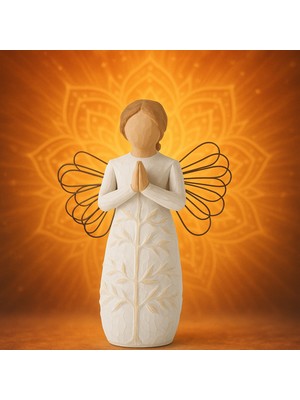 PremiumPort Doğa ve Melek Temalı Dekoratif Heykel, Spiritüel ve Şık Tasarım