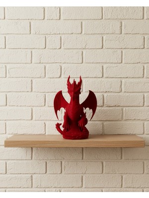 Kafkas Store Tkndy Kırmızı Ejderha Biblo 12 cm Dekoratif Fantastik Obje Hediyelik Süs Eşyası