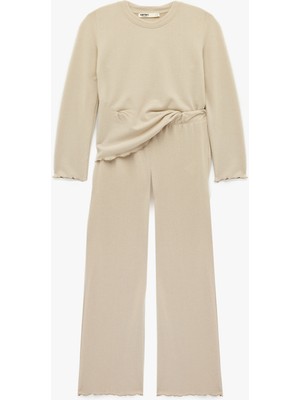 Koton Uzun Kollu Viskon Karışımlı Örme Slim Fit Pijama Takımı - 2'li Set