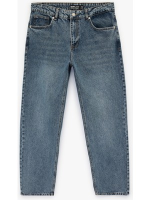 Koton Normal Bel Pamuklu Cepli Vintage Straight Fit Jean Pantolon