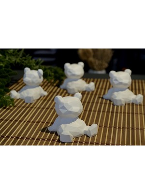 PremiumPort Sevimli Mozaik Ayı Kitap ve Telefon Tutucu, Renkli Dekorasyon Aksesuarı