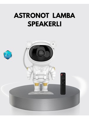 Kafkas Store Tkndy Astronot Şekilli Galaxy Projeksiyon Lambası Nebula Efektli Dekoratif Lamba