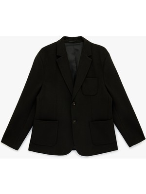 Koton Regular Fit Uzun Kollu Cepli Düğmeli Mono Yaka Blazer Ceket
