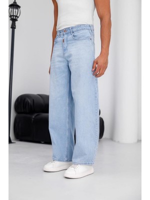 Oksit Puertas Erkek Yüksek Bel Balon Baggy Fit Bol Kesim Kot Pantolon