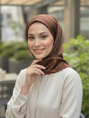 La Fien Pamuklu Jakarlı Çizgili Eşarp - Kayma Yapmayan Rahat Dokulu Eşarp