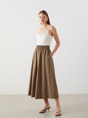 Lc Waikiki Yeni Sezon Beli Lastikli Poplin Kadın Etek