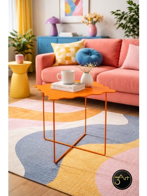 3art Metal Dekorasyon Modern Yan Sehpa – Minimal Tasarım Dekoratif Orta Sehpa - Salon & Ofis Için Şık Metal Sehpa