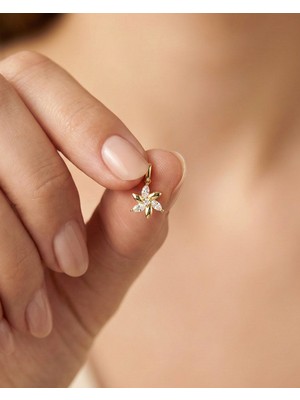 İndigo Takı Minik Rüzgar Gülü 14 Ayar Altın Kolye Ucu