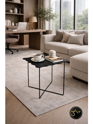 3art Metal Dekorasyon Modern Yan Sehpa – Minimal Tasarım Dekoratif Orta Sehpa - Salon & Ofis Için Şık Metal Sehpa