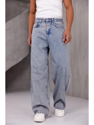 Oksit Puertas Erkek Yüksek Bel Balon Baggy Fit Bol Kesim Kot Pantolon