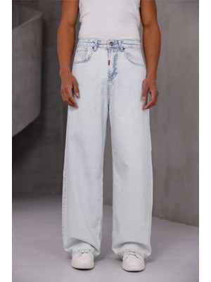 Oksit Puertas Erkek Yüksek Bel Balon Baggy Fit Bol Kesim Kot Pantolon