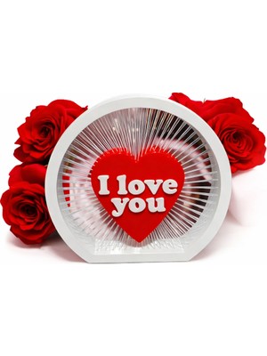 Yapı3D ❤️ I Love You Yazılı Kalpli Dekoratif Masa Süsü | Romantik Ev & Ofis Dekoru | Özel Gün Hediyesi