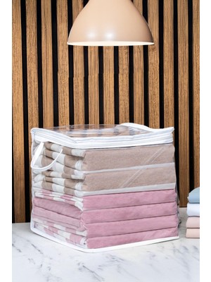 Helen's Home 3 Adet Mini Şeffaf Hurç Havlu Giysi Iç Çamaşırı Düzenleyici Saklama Çantası 25X25CM