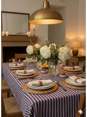 Heriya Mor Keten Masa Örtüsü 150X220 cm