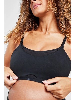 Nike Alate Light Support Lightly Lined Nursing Sports Bra Maternity Hamile Emzirme Spor Sütyeni Siyah
