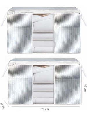 Helen's Home 2 Adet - Pencereli Yastık Yorgan Hurcu 75 x 40 x 40 cm