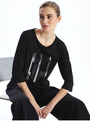 Lc Waikiki Yeni Sezon Bisiklet Yaka Pul Işlemeli Kadın Bluz