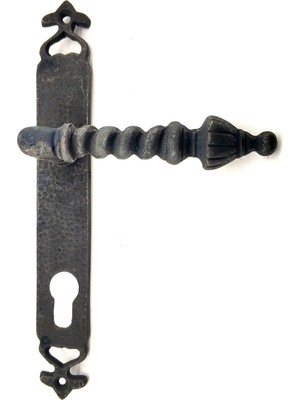 FRY Antika Tarz Dekoratif Pirinç Burma Oda Kapı Kolu - 247X35 Mm, Oksit