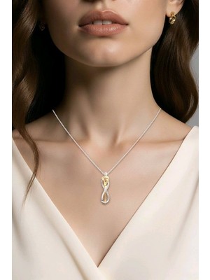 Karya Takı Iç Içe Geçmeli Sevgili Bayan Kolye 925AYAR Gümüş