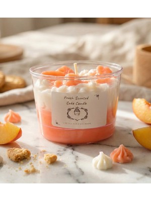 Kutu Festivali Şeftali Kokulu Kurabiye Mum Peach Scented Cake