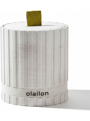 PremiumPort Yeşil Kurdeleli Dekoratif Beton Mum, Amber Kokusu ile Şıklık Katıyor