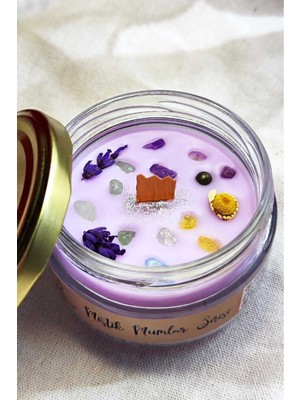 PremiumPort Zenginlik ve Bereket Soya Mum, Doğal Taşlı 300 Gr, Pozitif Enerji