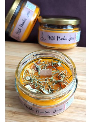 PremiumPort Doğal Biberiye ve Portakal Kokulu Soya Mum, 300G, Rahatlatıcı Atmosfer