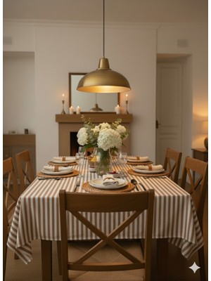 Heriya Kahverengi Keten Masa Örtüsü 150X220 cm