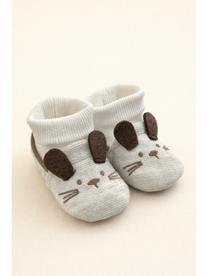 Minissa Baby Kids Bebek Patik Yumuşak Çoraplı Triko Patik Bebek Panduf Ilk Adım Kaydırmaz Tabanlı Patik