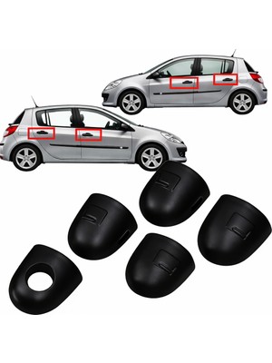 Zetoto Renault Clio 3 Kapı Kol Kapağı Tamir Seti Siyah 5 Li Set