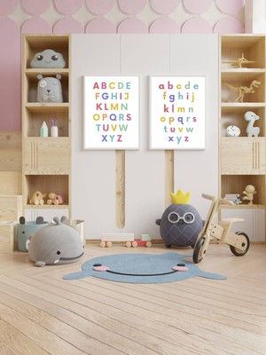 Fuart.Co Gökkuşağı Alfabe 2li Dijital Baskı Poster Seti (Çerçevesiz)