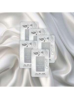 LEVA GOLD 5 Adet 50 gr Nizipli Gümüş Külçe