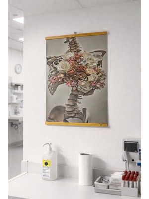 FTR Malzemecim Fizyoterapi Duvar Tablosu | 55X70 cm | Ahşap Çıtalı | Klinik & Ofis Dekoru